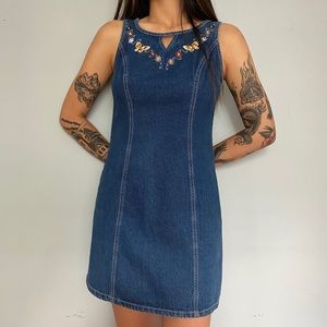 90s denim mini dress